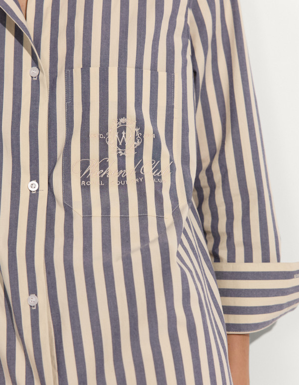 СУКНЯ-СОРОЧКА WEEKEND CLUB / Cream- Navy Cotton