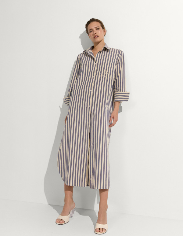 СУКНЯ-СОРОЧКА WEEKEND CLUB / Cream- Navy Cotton