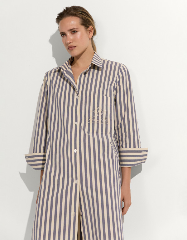 СУКНЯ-СОРОЧКА WEEKEND CLUB / Cream- Navy Cotton