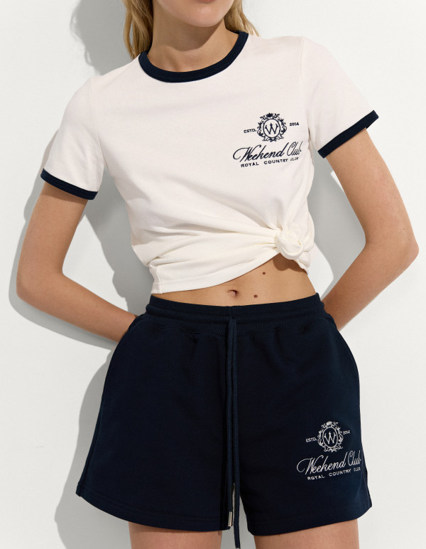 Футболка WEEKEND CLUB / Milk Contrast Navy Blue