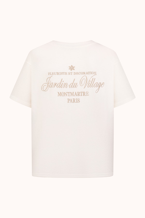 ФУТБОЛКА OVERSIZE / Jardin du Village | MILK / SAND