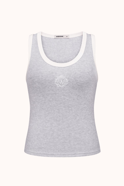 МАЙКА У РУБЧИК | LIGHT HEATHER GREY / MILK 