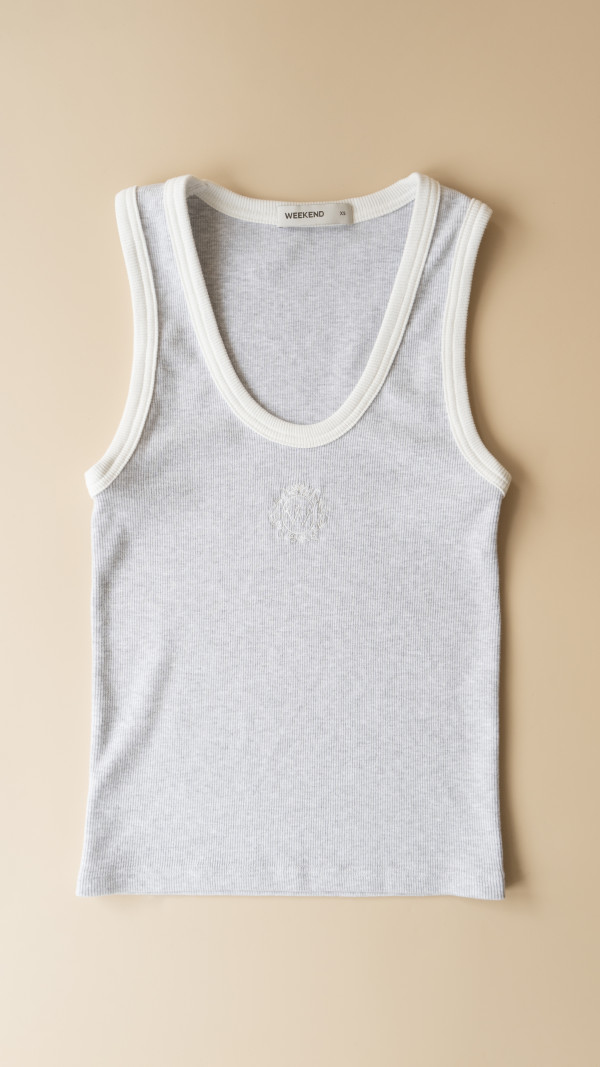 МАЙКА У РУБЧИК | LIGHT HEATHER GREY / MILK 