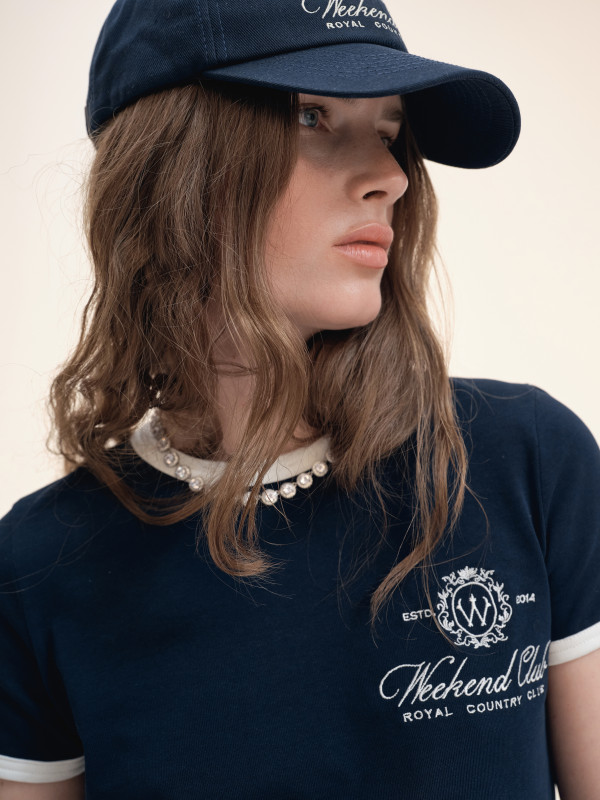 ФУТБОЛКА З КОНТРАСТНИМ КАНТОМ | NAVY BLUE / MILK