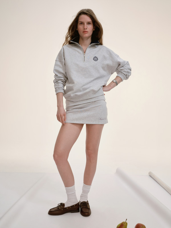 СПІДНИЦЯ З ВІДВОРОТНИМ ПОЯСОМ | LIGHT HEATHER GREY / GREY