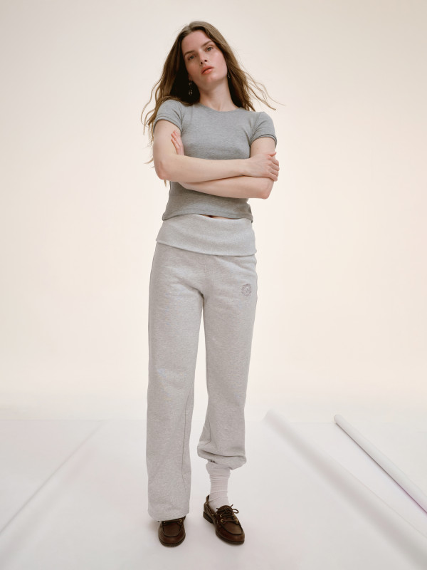 БРЮКИ З ВІДВОРОТНИМ ПОЯСОМ | LIGHT HEATHER GREY / GREY