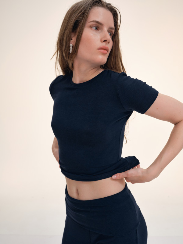 ФУТБОЛКА ВІСКОЗНА SLIM | NAVY