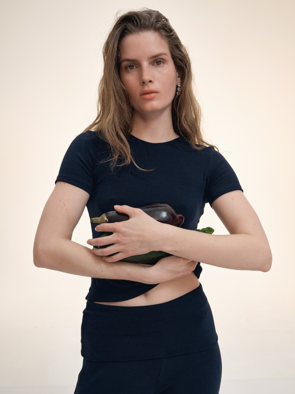 ФУТБОЛКА ВІСКОЗНА SLIM | NAVY