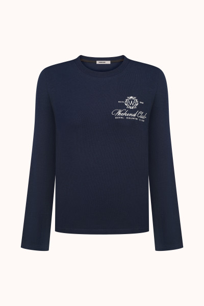 Лонгслів WEEKEND CLUB Navy Blue