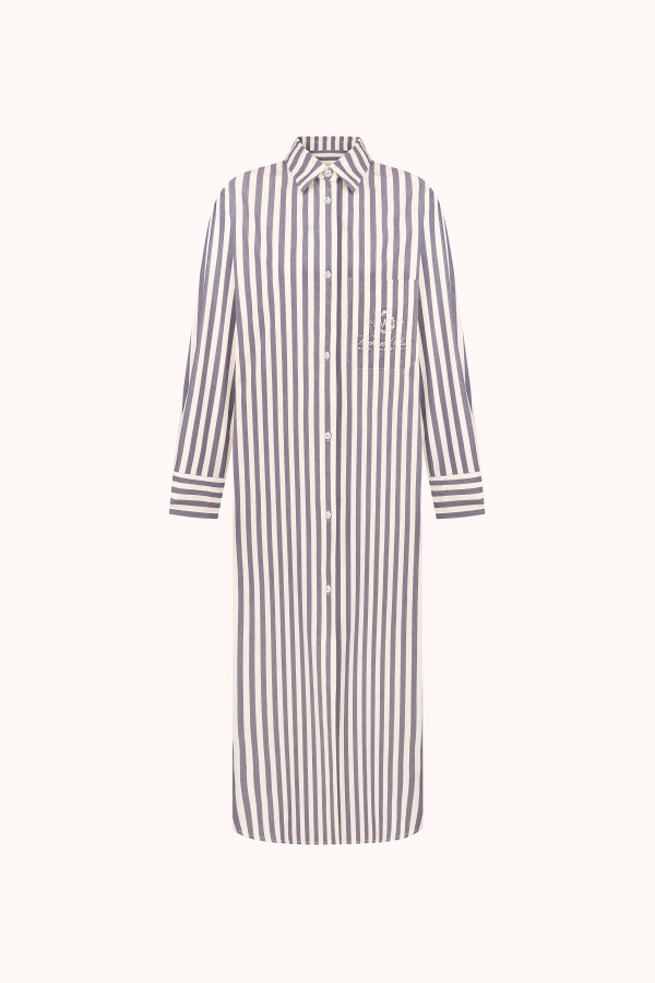 СУКНЯ-СОРОЧКА WEEKEND CLUB / Cream- Navy Cotton