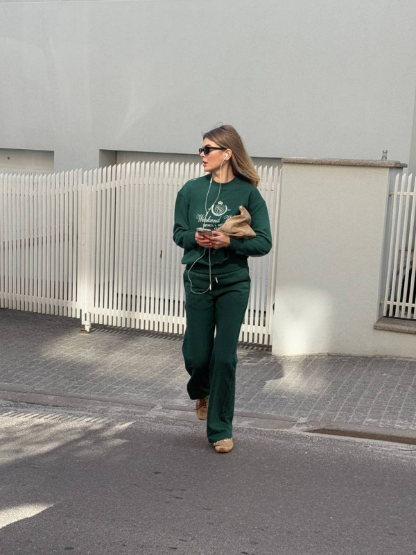 СВІТШОТ WEEKEND WEAR Green/Milk