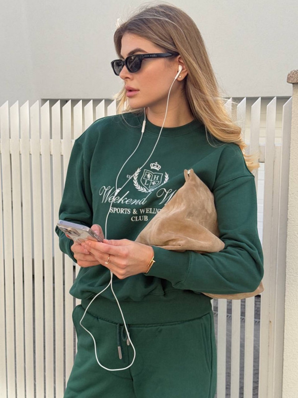 СВІТШОТ WEEKEND WEAR Green/Milk