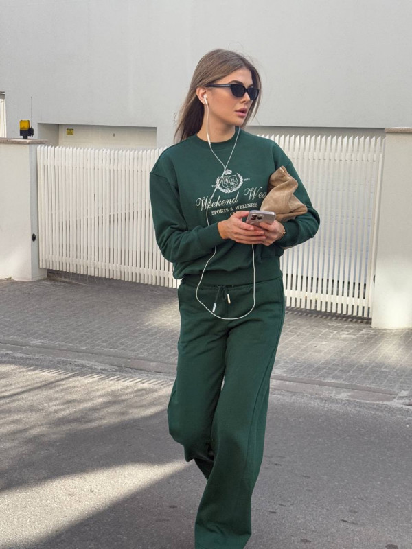 СВІТШОТ WEEKEND WEAR Green/Milk