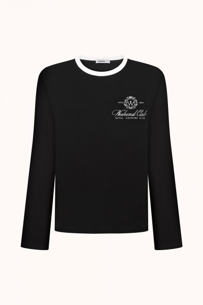 Лонгслів WEEKEND CLUB Black Contrast Milk