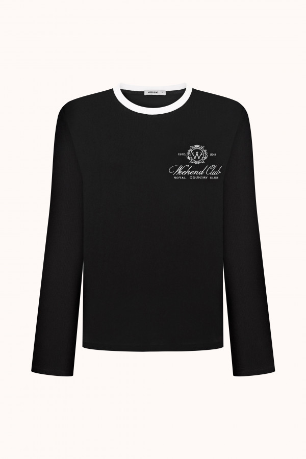 Лонгслів WEEKEND CLUB Black Contrast Milk