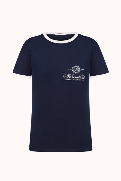 ФУТБОЛКА З КОНТРАСТНИМ КАНТОМ | NAVY BLUE / MILK