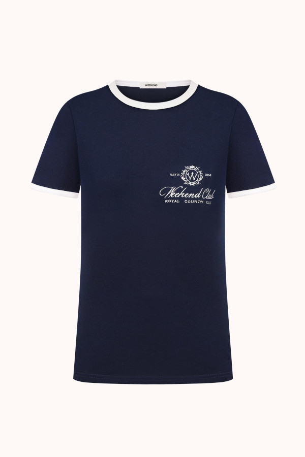 ФУТБОЛКА З КОНТРАСТНИМ КАНТОМ | NAVY BLUE / MILK