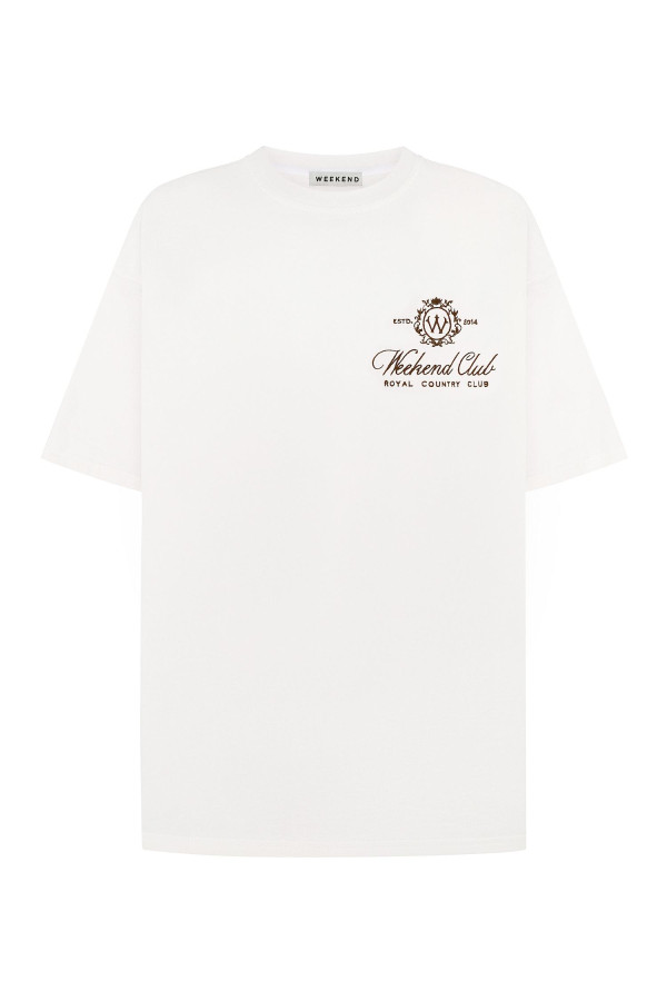 ФУТБОЛКА OVERSIZE WEEKEND CLUB MINI| MILK / BROWN