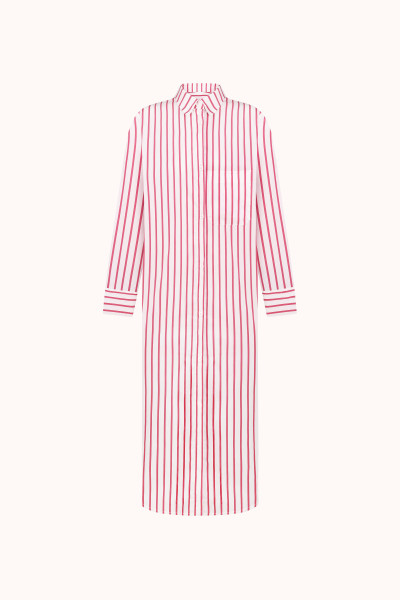 СУКНЯ СОРОЧКА КОТОНОВА | PINK / WHITE