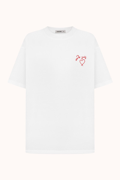 ФУТБОЛКА OVERSIZE / “Je suis. |MILK / RED