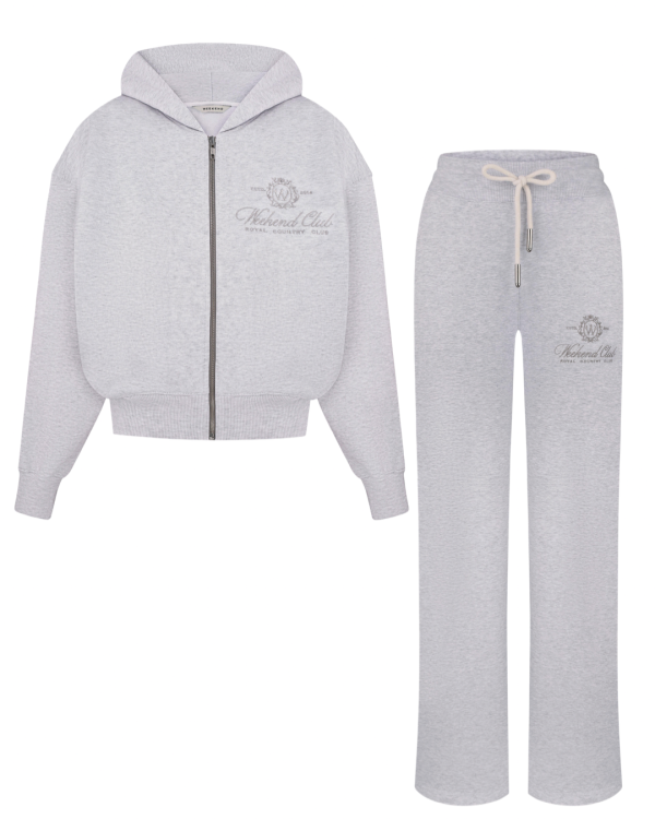 УТЕПЛЕНИЙ КОСТЮМ WEEKEND CLUB Light Heather Grey  (укорочене зіп-худі + брюки)