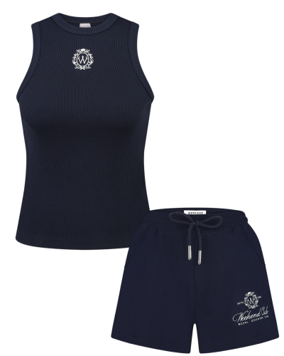 ТОП У РУБЧИК + ШОРТИ | NAVY BLUE