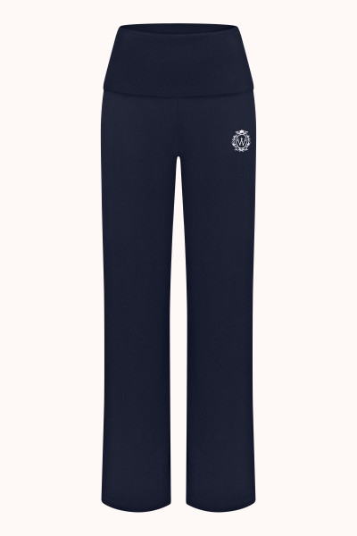 БРЮКИ З ВІДВОРОТНИМ ПОЯСОМ | NAVY BLUE / MILK