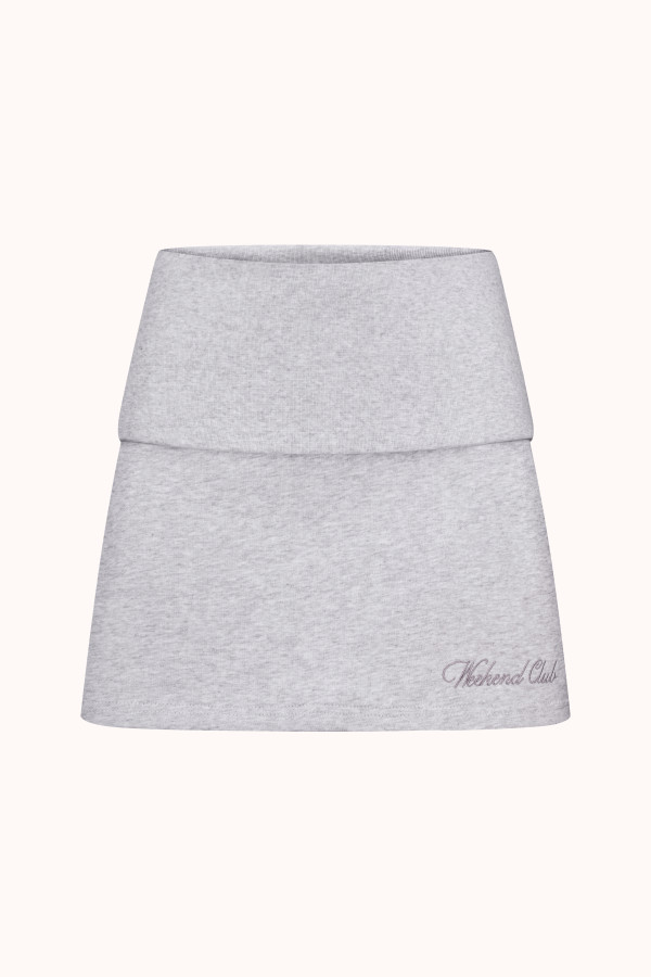 СПІДНИЦЯ З ВІДВОРОТНИМ ПОЯСОМ | LIGHT HEATHER GREY / GREY
