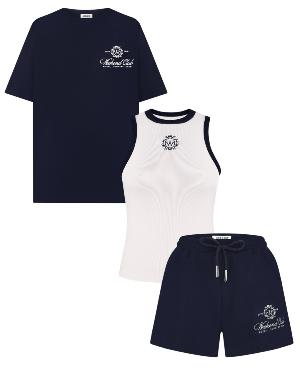 Сет WEEKEND CLUB: Top, T-shirt, Shorts