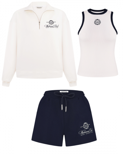 Сет WEEKEND CLUB: Sweatshirt, Top, Shorts 