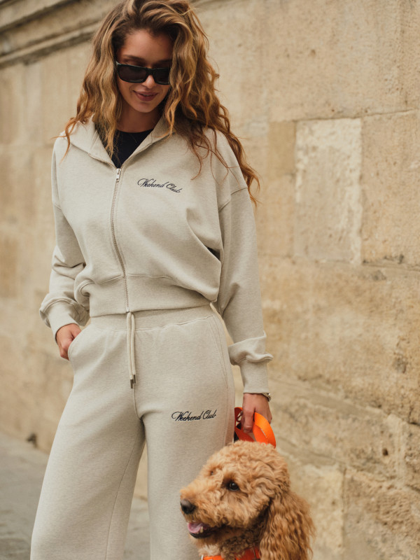 КРОП ЗІП | OATMEAL HEATHER / NAVY