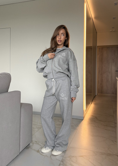 УТЕПЛЕНИЙ КОСТЮМ WEEKEND CLUB Medium Heather Grey  (укорочене зіп-худі + брюки)