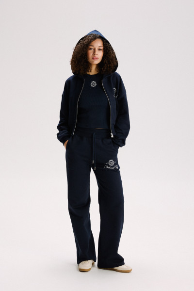 УТЕПЛЕНИЙ КОСТЮМ WEEKEND CLUB Blue Navy  (укорочене зіп-худі + брюки)