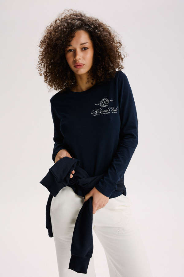 Лонгслів WEEKEND CLUB Navy Blue