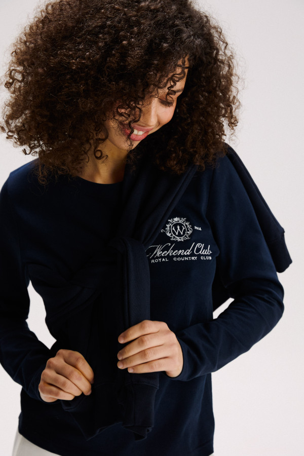 Лонгслів WEEKEND CLUB Navy Blue