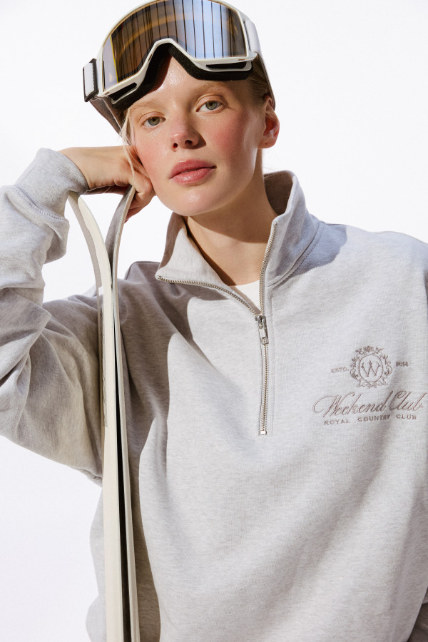 СВІТШОТ ПОЛО УТЕПЛЕНЕ WEEKEND CLUB Light Heather Grey