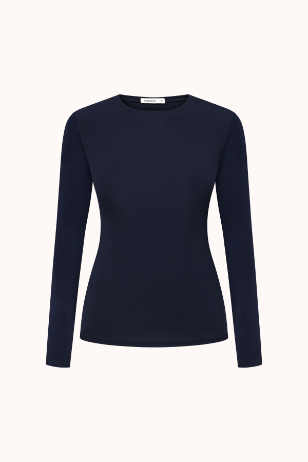 ЛОНГСЛІВ З ВІСКОЗИ | NAVY BLUE
