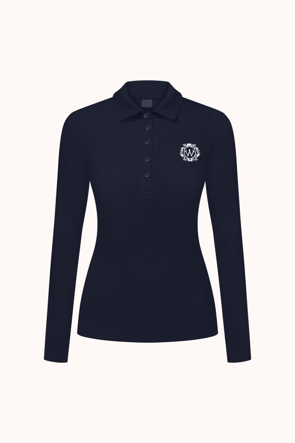 ЛОНГСЛІВ ПОЛО В РУБЧИК | NAVY BLUE