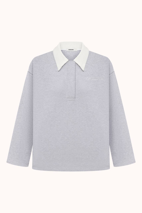 ОВЕРСАЙЗ ЛОНГСЛІВ ПОЛО | MID HEATHER GREY / MILK