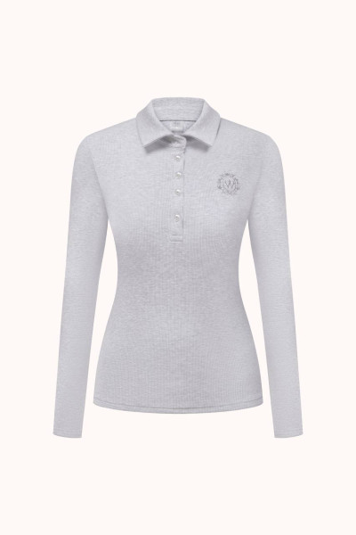 ЛОНГСЛІВ ПОЛО В РУБЧИК | LIGHT HEATHER GREY