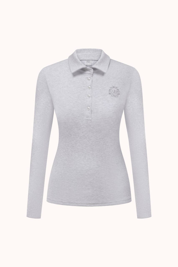 ЛОНГСЛІВ ПОЛО В РУБЧИК | LIGHT HEATHER GREY